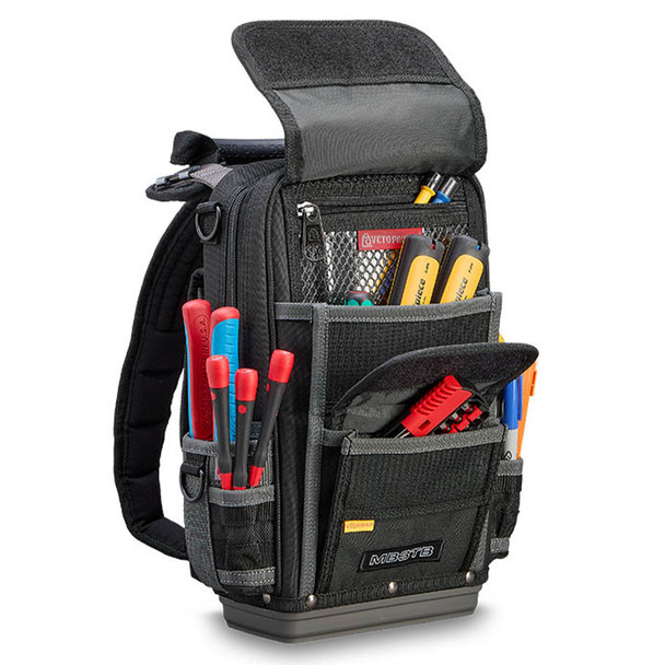 Veto Pro Pac MB3TB Sling-Style Large Meter and Tool Bag open front with tools (not included)