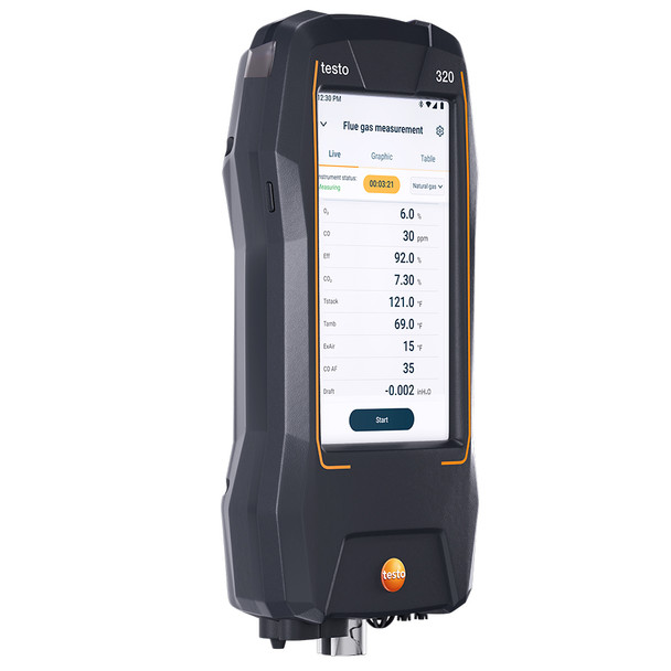 Testo 320 Combustion Analyzer front angle view