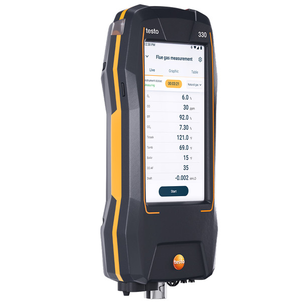 Testo 330 Combustion Analyzer front angle view
