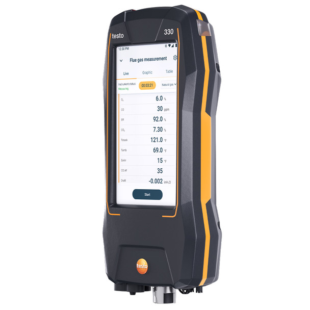 Testo 330 Combustion Analyzer front angle view