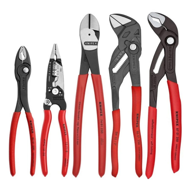 KNIPEX 5 Piece Core Pliers Set in a line