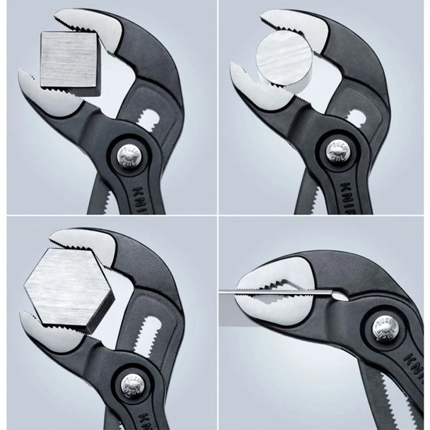 KNIPEX Cobra Jaws around different shapes