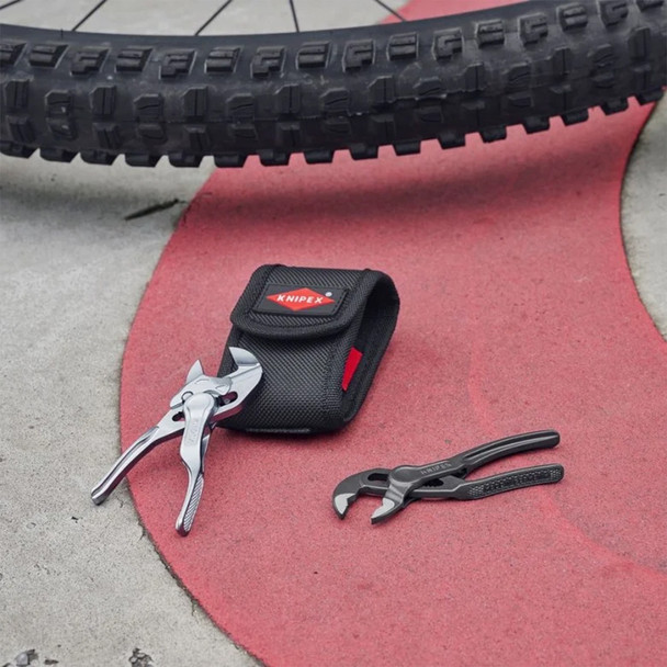 KNIPEX 2 Piece Mini Pliers XS Set with Belt Pouch in use