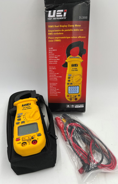 USED-UEi DL389B True RMS Dual Display Clamp Meter with Temperature