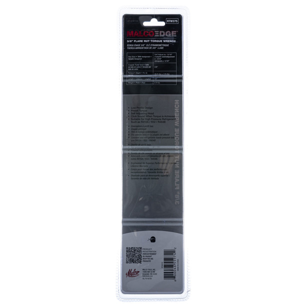 MalcoEdge 3/8" Flare Nut Torque Wrench package back
