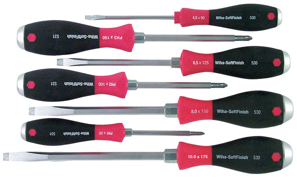 Wiha 53097 SoftFinish XHeavy Duty Slotted and Phillps 7 Piece Set