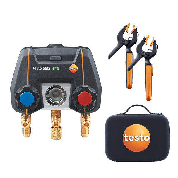 Testo 550i Smart Kit App Operated Digital Manifold with Wireless Temperature Probes