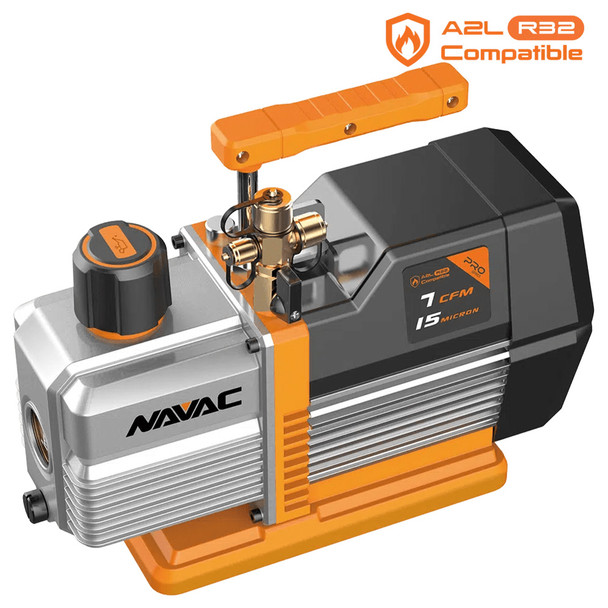 NAVAC NP7DP2 Dual Stage 7CFM Vacuum Pump A2L top side view