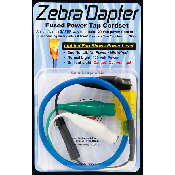 Zebra ZD002 Female Zebra 'Dapter 120V Power Tap Cord (Cheater Cord)