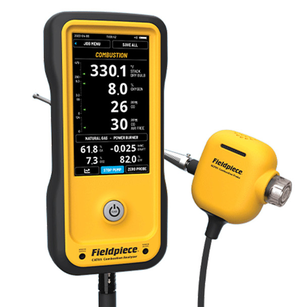 Fieldpiece CAT85 Combustion Analyzer main front view with probe