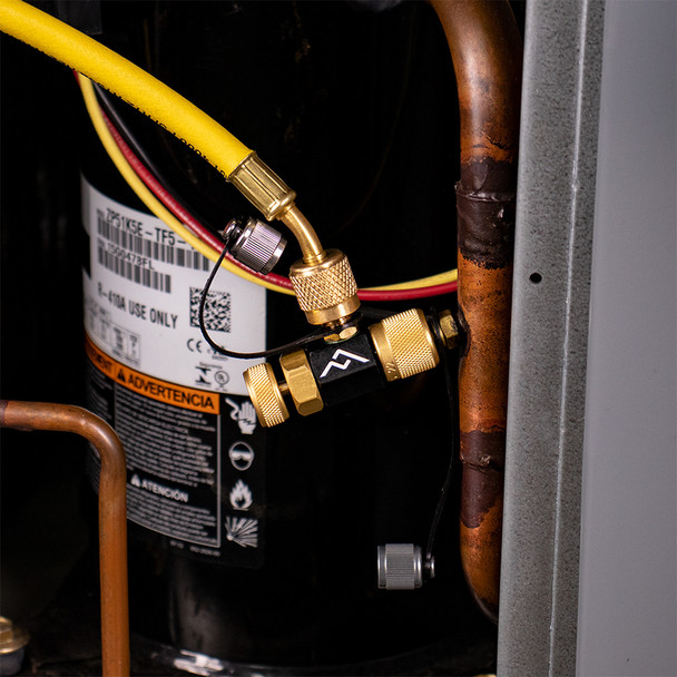 Appion CCT14 Core Control Tool 1/4in Female to 1/4in Male in use