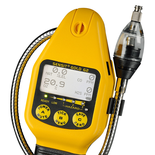 Sensit Gold G2 Combustible Gas Leak Detector for LEL and CO closeup of screen