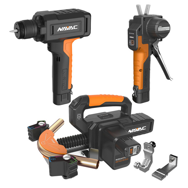 NAVAC Power Bending, Flaring and Swaging Ultimate Kit with Reverse Bender Attachment - NTB7L, NTE11L, and NEF6LM