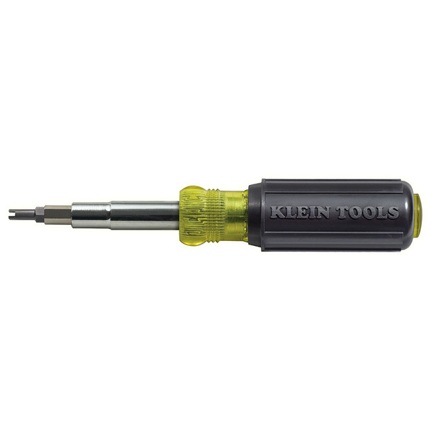 Klein Tools 32527 Multi-Bit Screwdriver, 11-in-1 Nut Driver main view with schrader tip