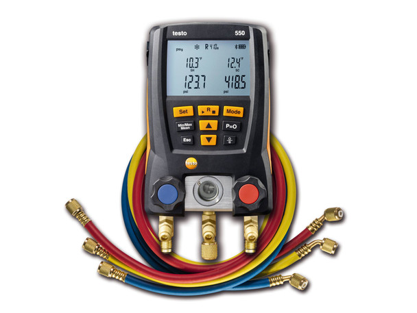 Testo 550 Digital Manifold Kit with Bluetooth and Set of 3 Hoses