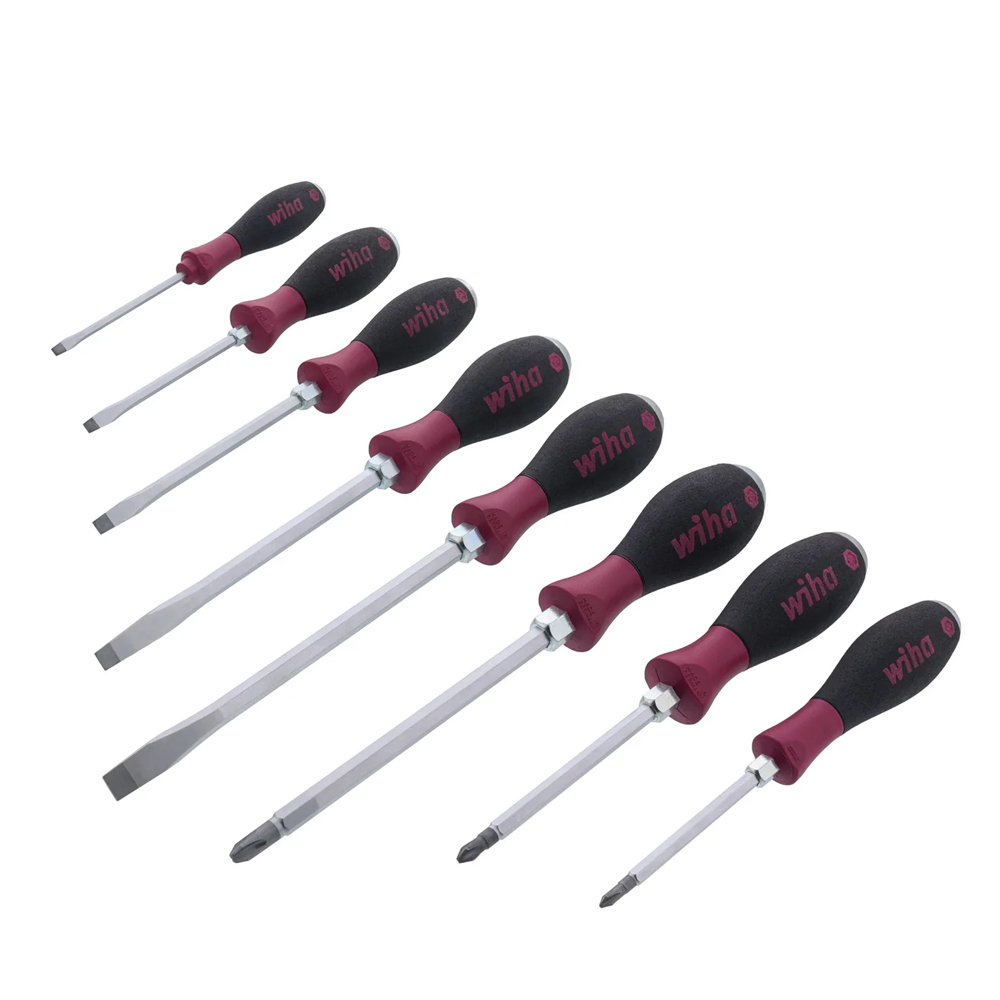 Wiha 53398 MicroFinish XHeavy Duty Slotted and Phillips 8 Piece Set