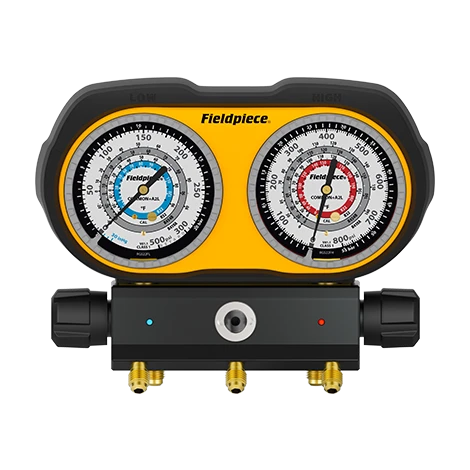 Fieldpiece GS322F Analog Gauge Set, 3 Port Manifold for R22, R32