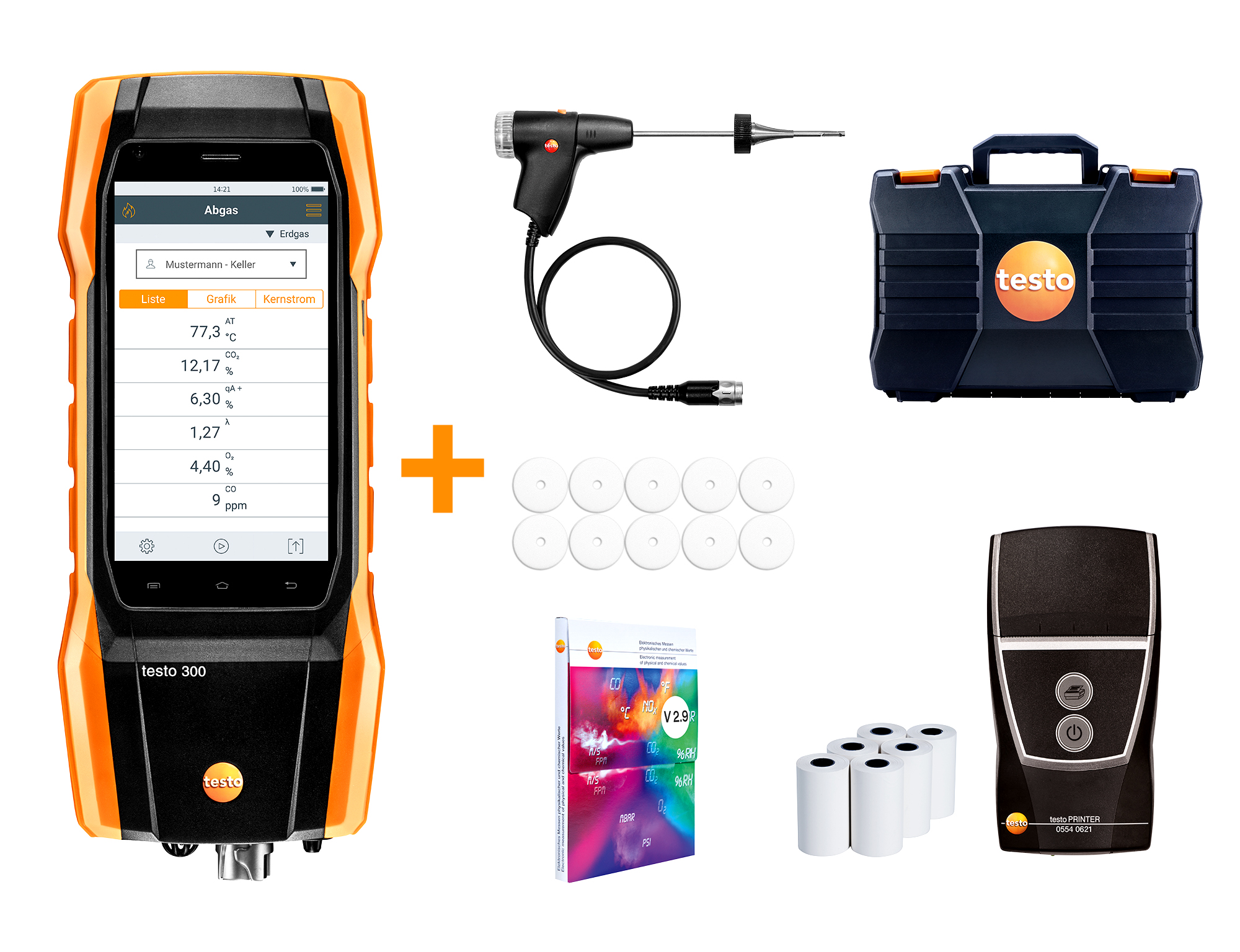 Testo 300 LL - Commercial / Industrial Combustion Analyzer with