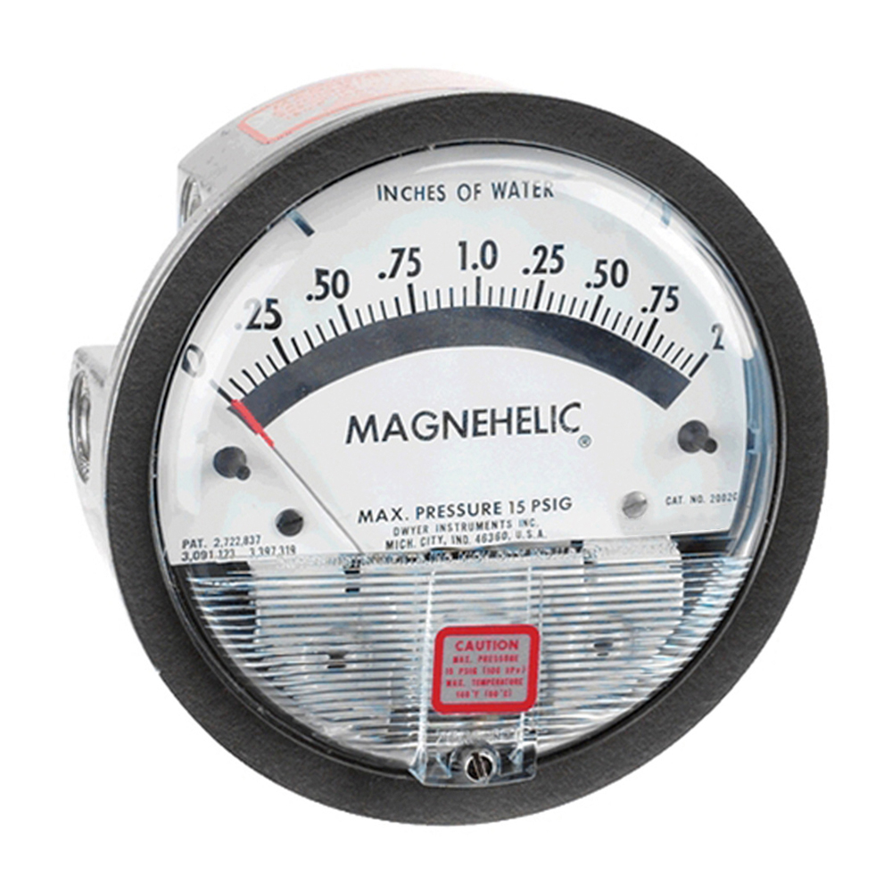 Dwyer社　MAGNEHELIC　差圧計　BOX型　工業系　インダストリアル Dwyer 2002 Magnehelic® Differential Pressure Gauge 0–2