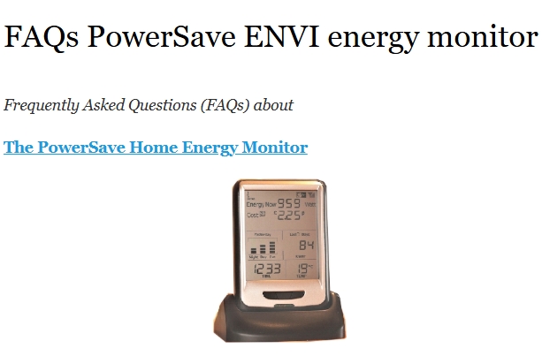 FAQs PowerSave ENVI energy monitor - TruTech Tools, Ltd.