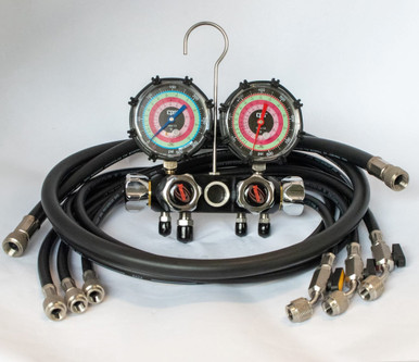 CPS MV4A4P5EZ Four Valve BlackMax Manifold for A2L with Ball Valve