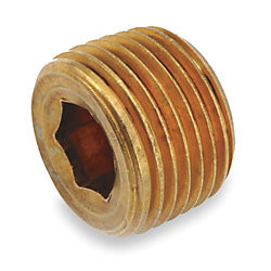 10 Brass 1/4 Hex Pipe Plugs Countersunk Style Male NPT Pipe End Fitting Cap 10 Brass 1/4 Hex Pipe Plugs Countersunk Style Male NPT Pipe End Fitting Cap