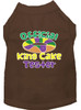 King Cake Taster Screen Print Mardi Gras Dog Shirt - Brown