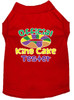 King Cake Taster Screen Print Mardi Gras Dog Shirt - Red