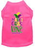 Mardi Gras King Screen Print Dog Shirt - Bright Pink