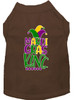 Mardi Gras King Screen Print Dog Shirt - Brown