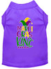 Mardi Gras King Screen Print Dog Shirt - Purple