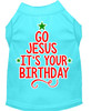 Go Jesus Screen Print Dog Shirt - Aqua