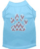 Candy Cane Chevron Paw Rhinestone Dog Shirt - Baby Blue