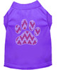 Candy Cane Chevron Paw Rhinestone Dog Shirt - Purple