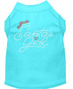 Santa's Girl Rhinestone Dog Shirt - Aqua