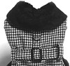 Houndstooth Fur Lined Dog Coat & Leash by Doggie Design