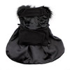 Black Wool Fur Collar Harness Dog Coat & Leash