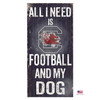 South Carolina Gamecocks Distressed Football And My Dog Sign