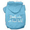 Black Cats Are Bad Luck Screen Print Pet Hoodies - Baby Blue