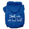 Black Cats Are Bad Luck Screen Print Pet Hoodies - Blue