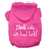 Black Cats Are Bad Luck Screen Print Pet Hoodies - Bright Pink