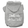 Black Cats Are Bad Luck Screen Print Pet Hoodies - Grey