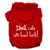 Black Cats Are Bad Luck Screen Print Pet Hoodies - Red