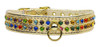 #76 2 Row Confetti Dog Collar - Gold