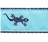 Navy Gecko on Teal Dog Collars