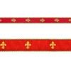 Red Fleur de Lis 1/2, 3/4 & 1.25 inch Dog & Cat Collar, Harness