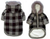 Lux Checked Hooded Dog Sweater Coat - Gray / Black