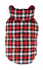 Gingham Reversible Dog Puffer Vest Coat - Red