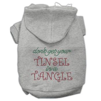 Tinsel In A Tangle Rhinestone Hoodies - Grey