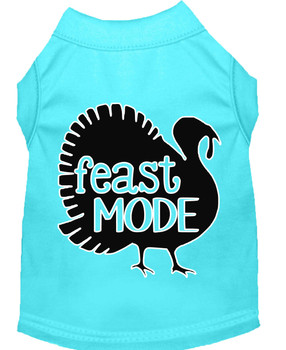 Feast Mode Screen Print Dog Shirt Aqua